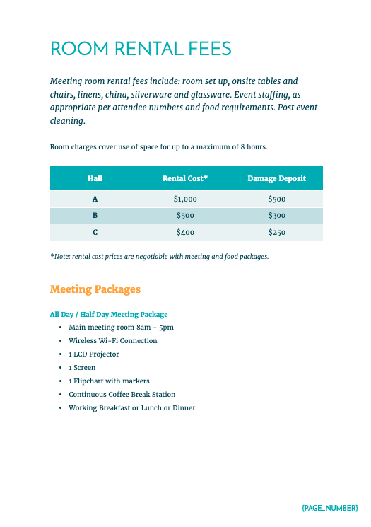 Hotel Event Venue Proposal Template